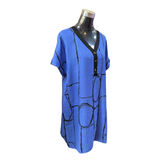 Vestido Petra Lino Cuello V Abotonado